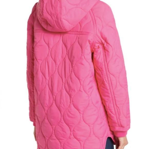 BCBGeneration Missy Eco Quilted Topper Coat X-Small Hot Pink - Picture 2 of 7